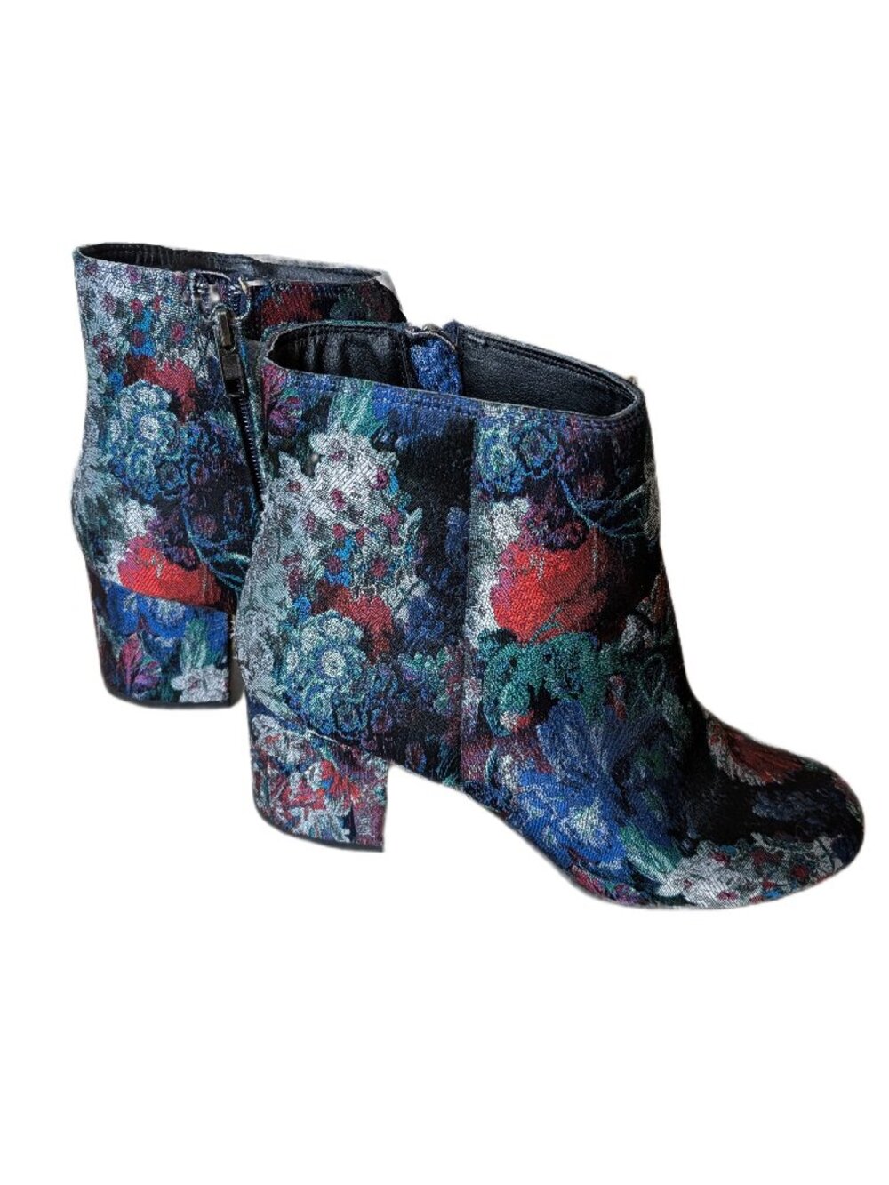 Floral Jacquard Ankle Booties